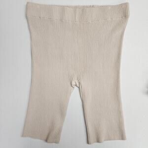 LUNYA Cozy Cotton Silk Ribbed Bike Shorts in Cream Size XL NWOT
